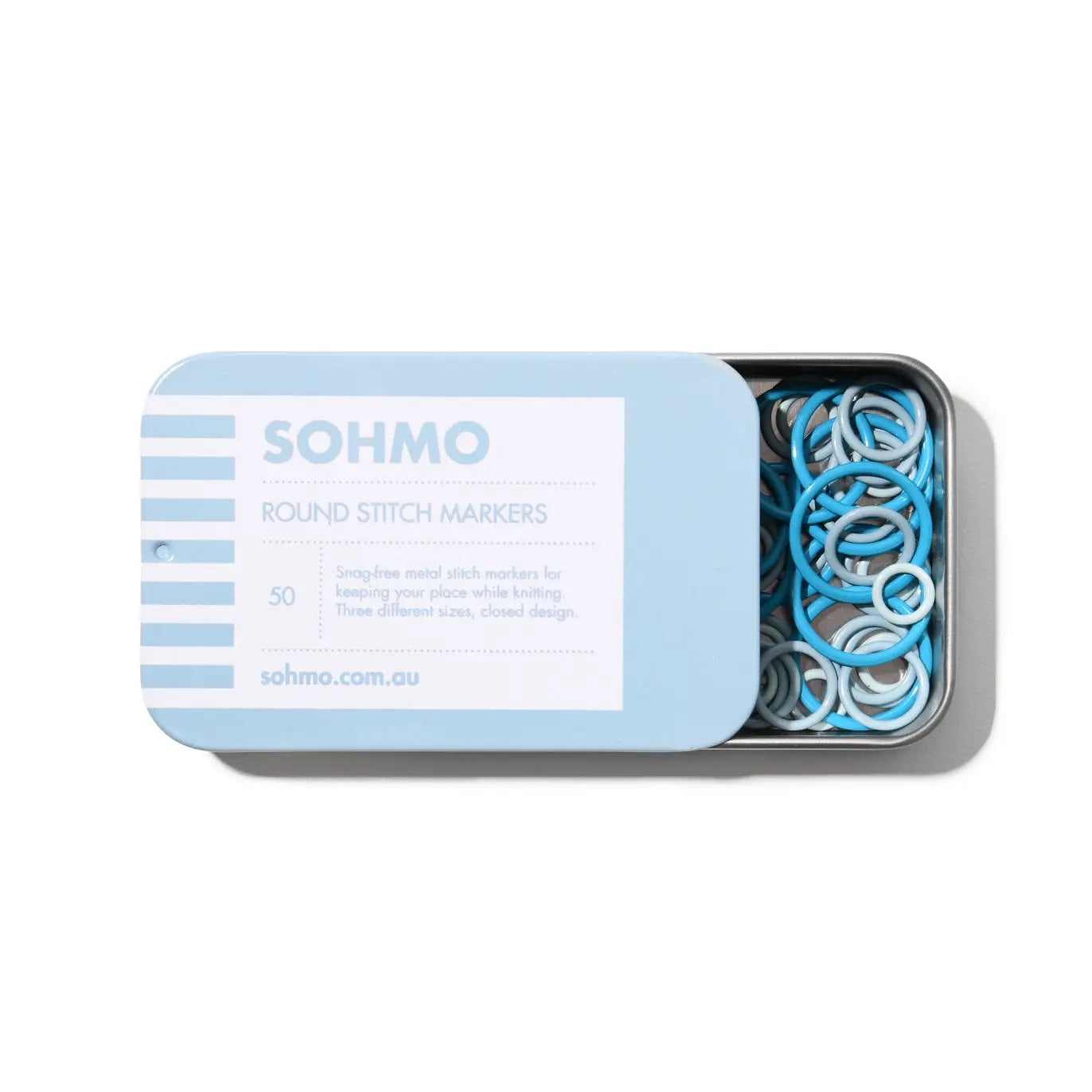 SOHMO Round Stitch Markers - Closed Metal Knitting Markers in 3 Sizes