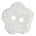 Clear Glitter Flower Button, 20mm