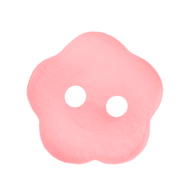 Pink Flower Button, 13mm