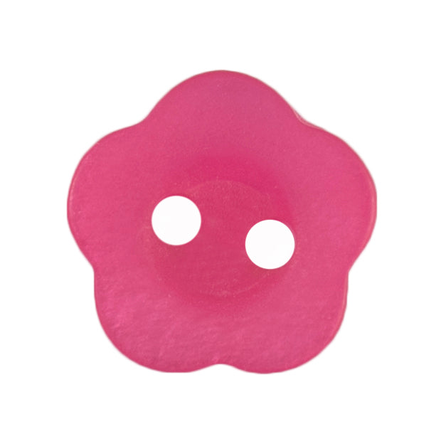 Dark Pink Flower Button, 13mm