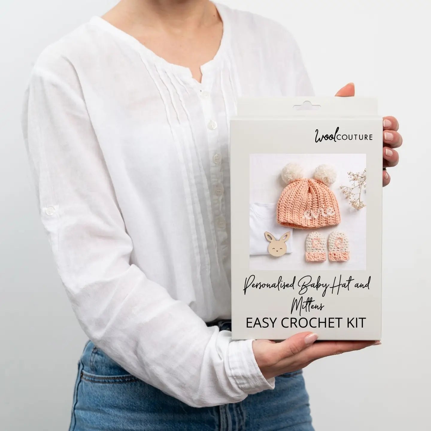 Personalised Baby Hat and Mittens Easy Crochet Kit