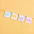SOHMO "Handmade" Sew-in Labels - Woven Tags in 4 Colours, Pack of 8