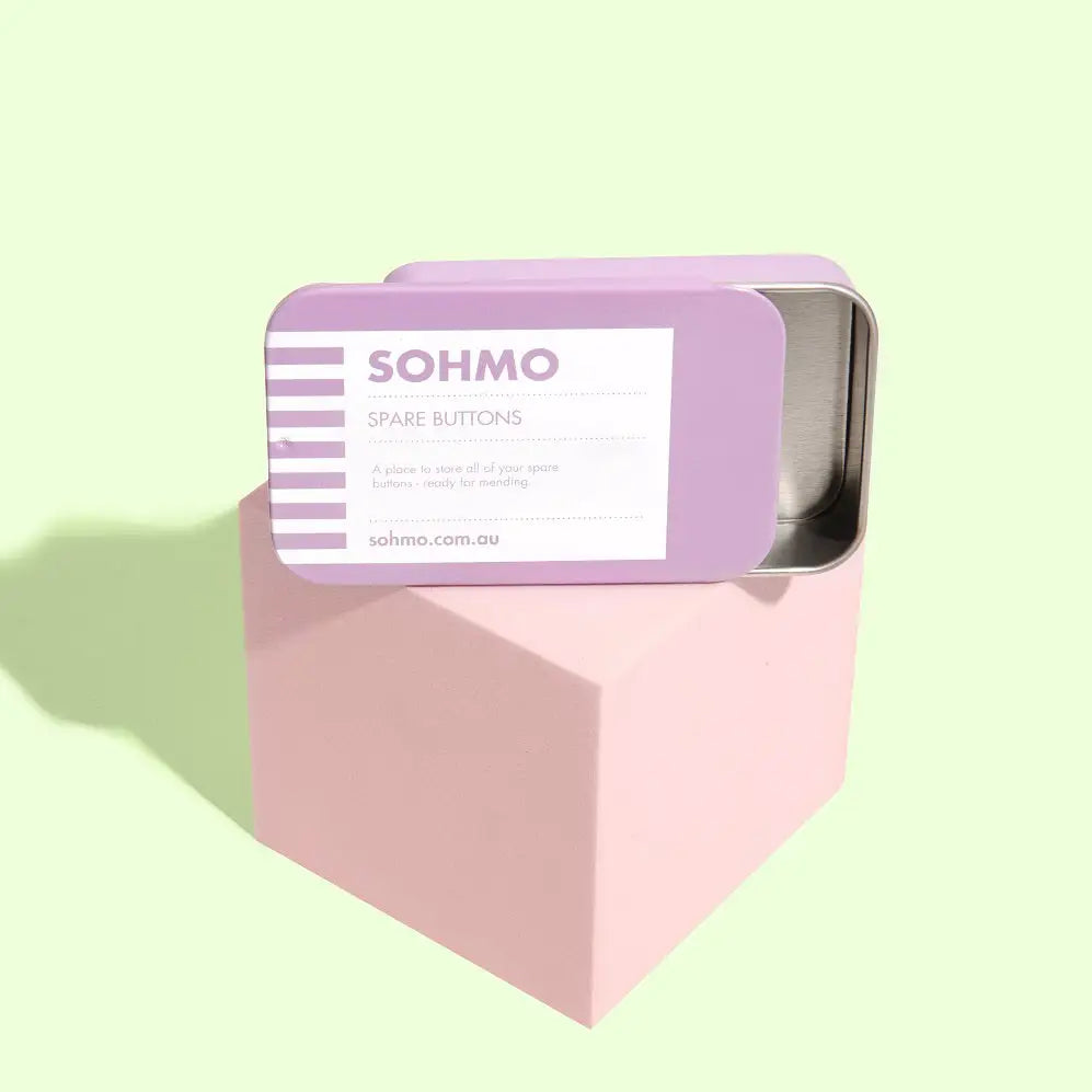 SOHMO Spare Buttons Tin - Small Metal Sliding-Lid Storage Tin