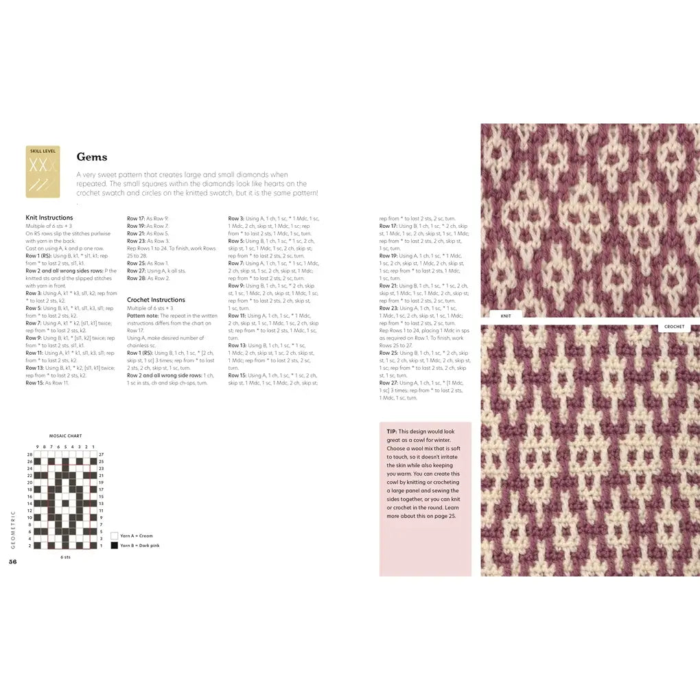 Mosaic Chart Directory For Knitting and Crochet: 75 Geometric Designs