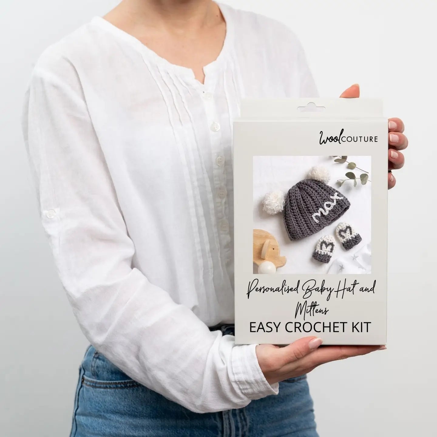 Personalised Baby Hat and Mittens Easy Crochet Kit