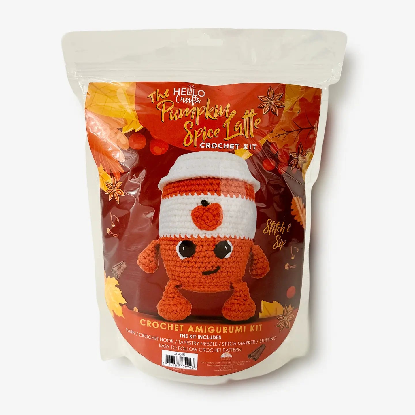 Stitch & Sip Crochet Kit - Pumpkin Spice Latte